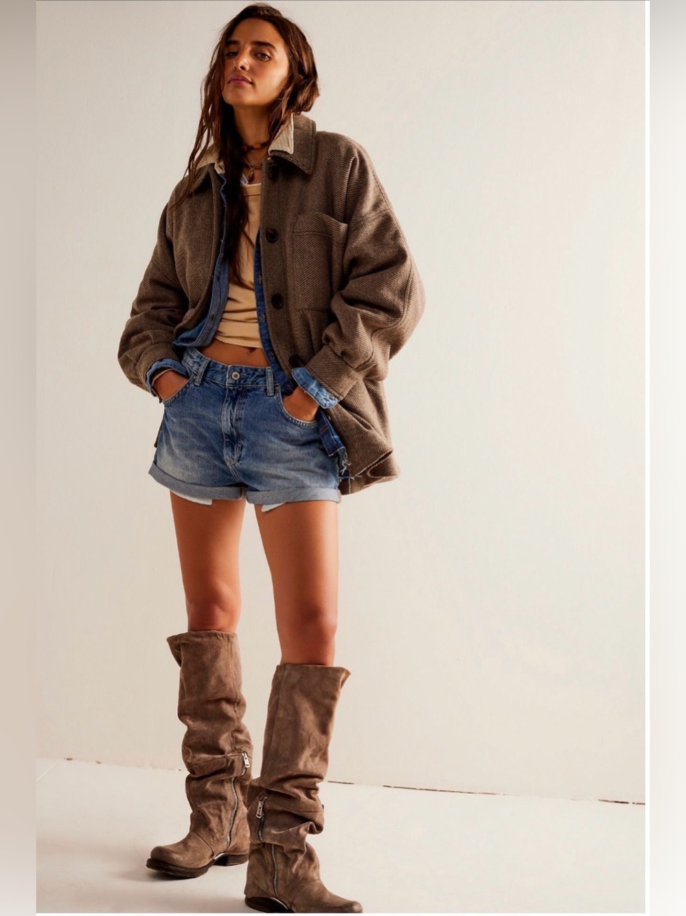 Free People Jessica Shirt Jacket Size L - Picture 2 of 16